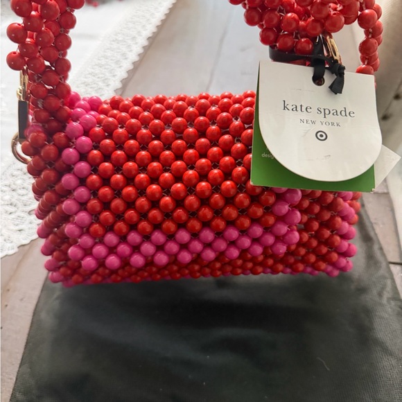 Kate Spade Vibrant Red and Pink Beaded Crossbody Mini Bag - Picture 7 of 14